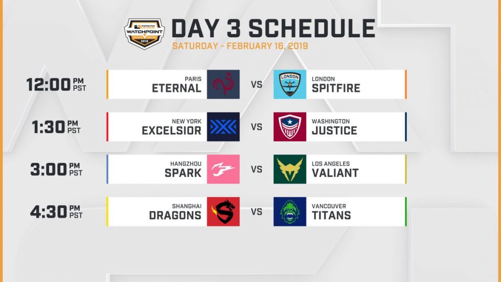Overwatch League Day 3 schedule