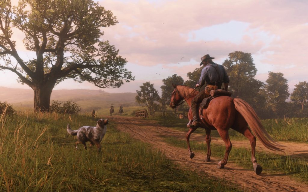 red dead redemption 2 horse and dog